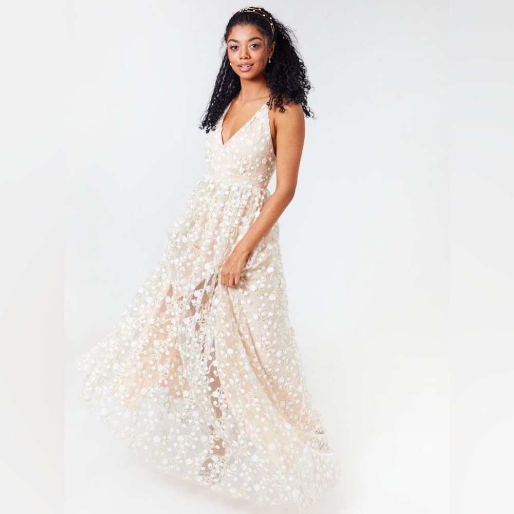 Altar’d State Caledonia Cream Floral Maxi Dress XS